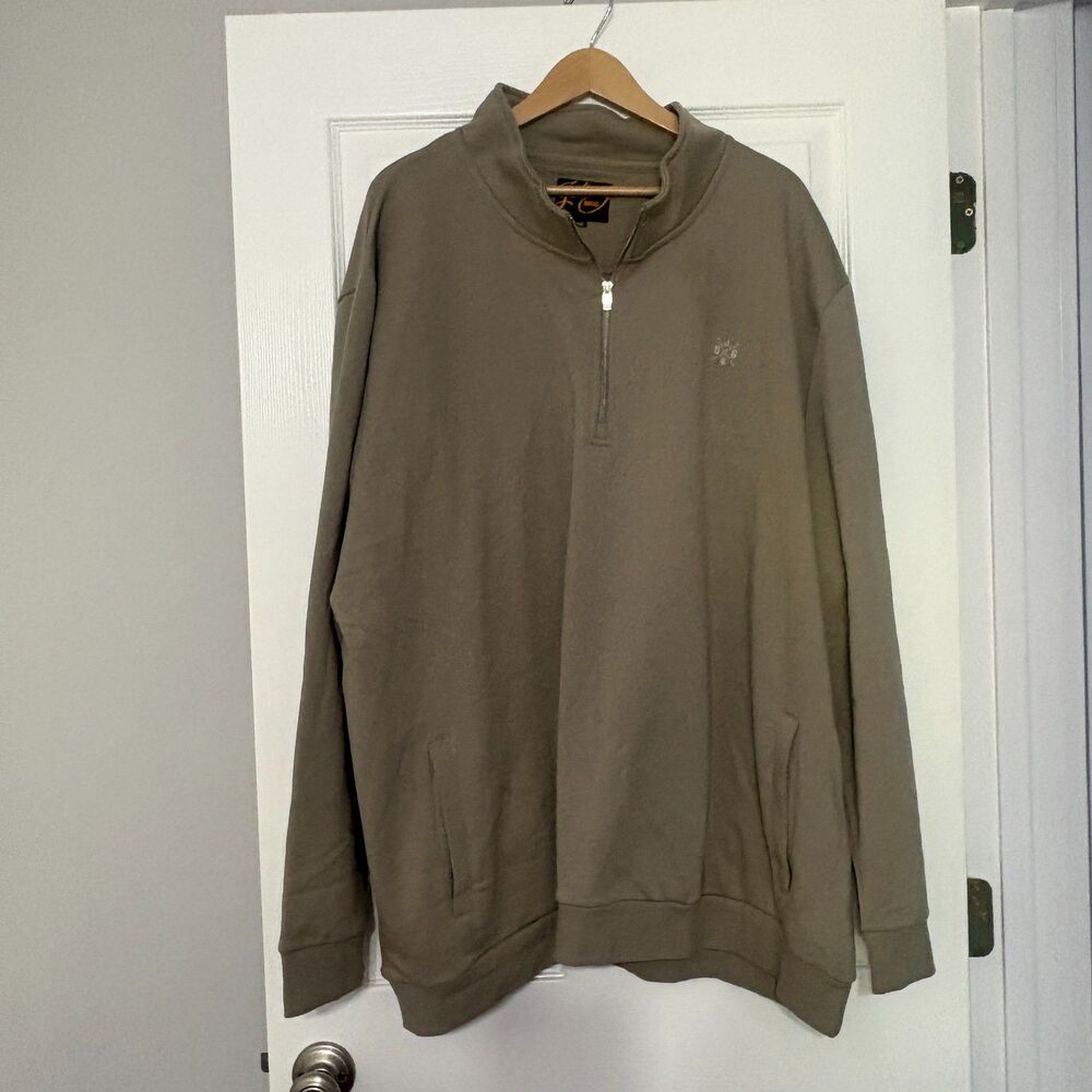 Johnny Bigg 1/2 Zip Sweatshirt Mens 7XL Taupe Tan Pullover Hayden Pockets